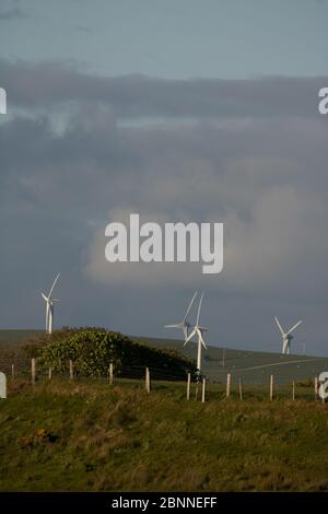 Sandscale Hawes National Nature Reserve, Barrow-in-Furness, Cumbria, Großbritannien. Mai 2020. Wetter in Großbritannien. Ein kalter Nordwestwind vor der Irischen See mit Sonnenschein und blauem Himmel von der Cumbrian Coast. Blick auf die Windräder auf den Furness Fells über dem Dorf Kirby von Sandscale Hawes an der Cumbrian Coast aus gesehen. Credit:Greenburn/Alamy Live News. Stockfoto