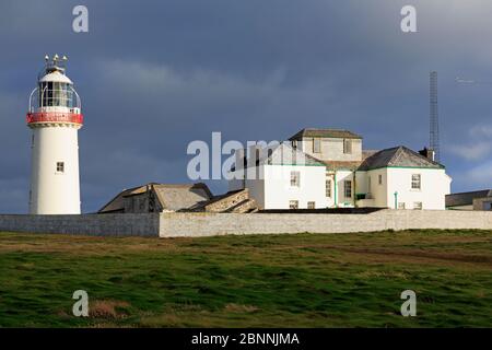 Loop Head Lighthouse, Kilkeel, County Clare, Münster, Irland, Europa Stockfoto