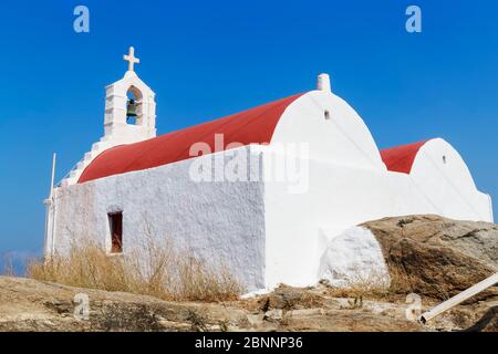 Griechisch orthodoxe Kapelle, Mykonos-Stadt, Mykonos, Kykladen-Inseln, Griechenland Stockfoto