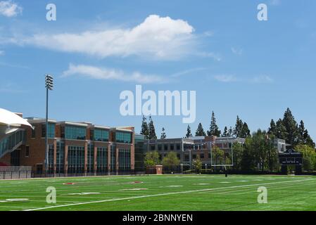 ORANGE, KALIFORNIEN - 14. MAI 2020: Wilson Field, Heimstadion der Panthers der Chapman University. Stockfoto