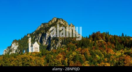 Schloss Neuschwanstein bei Hohenschwangau, Romantische Straße, Ostallbräu, Bayern, Deutschland, Europa Stockfoto