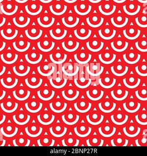 Abstrakt moderne japanische nahtlose Welle Muster Hintergrund. Rot, weiß. Perfekt für Hintergrund, Hintergrund, Banner, Poster, Stoff und Tapeten. Stock Vektor