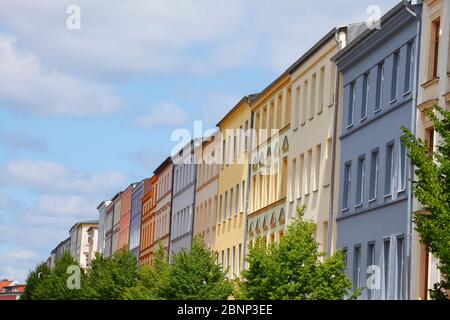 Wohnhaus, Fensterfront, Jugendstil, Fritz-Reuter-Straße, Schwerin, Mecklenburg-Vorpommern, Deutschland, Europa Stockfoto