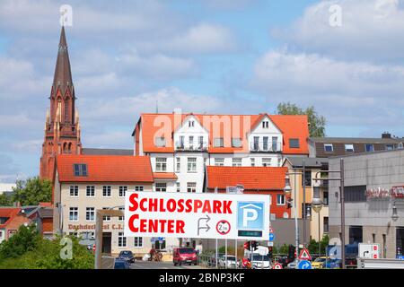 Schild Einkaufszentrum Schlosspark Center, Schwerin, Mecklenburg-Vorpommern, Deutschland, Europa Stockfoto