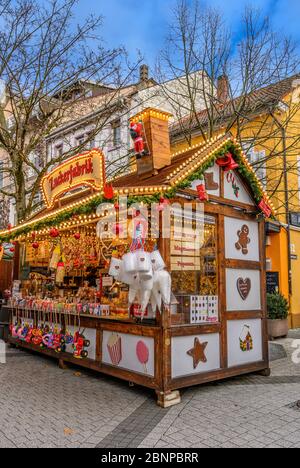 Deutschland, Hessen, Odenwald, Bergstraße, Bensheim, Weihnachtsmarkt, Süßigkeiten Stockfoto