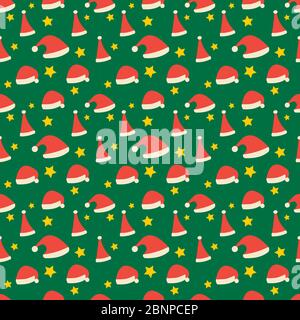 santa Hut mit Stern nahtlose Muster für weihnachten Konzept Vektor Illustration Hintergrund Stock Vektor