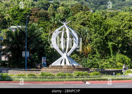 L'Unite Monument (Monument der nationalen Einheit) in der Innenstadt von Victoria, Mahe Island, Seychellen, Indischer Ozean, Afrika Stockfoto