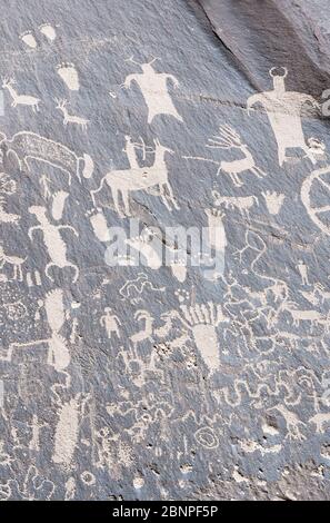 Indische Petroglyphen, Zeitung Rock State Park, Utah, USA Stockfoto