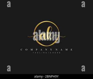 AK Signature Stil Monogramm.kalligraphische Schrift Symbol Vektor Stock Vektor