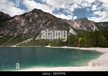 Lago di Braies Stockfoto