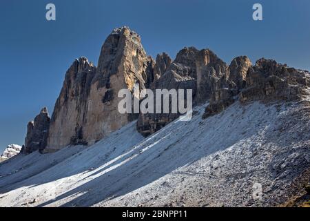 Drei Zinnen von Lavaredo / drei Zinnen von Lavaredo Stockfoto