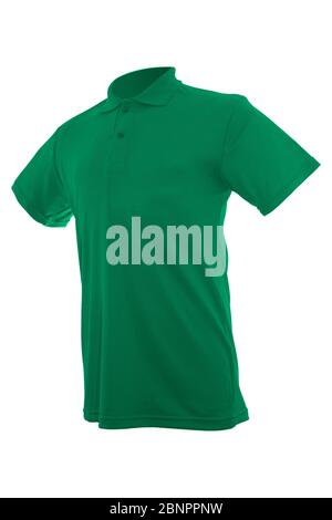 Mockup einer Vorlage in eines Mannes t-shirt Farbe auf weißem Hintergrund Stockfoto