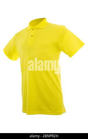 Mockup einer Vorlage in eines Mannes t-shirt Farbe auf weißem Hintergrund Stockfoto