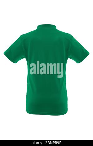 Mockup einer Vorlage in eines Mannes t-shirt Farbe auf weißem Hintergrund Stockfoto