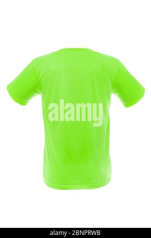 Mockup einer Vorlage in eines Mannes t-shirt Farbe auf weißem Hintergrund Stockfoto