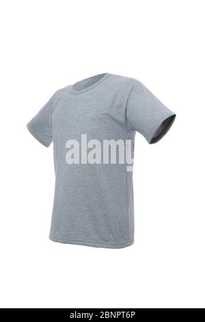 Mockup einer Vorlage in eines Mannes t-shirt Farbe auf weißem Hintergrund Stockfoto