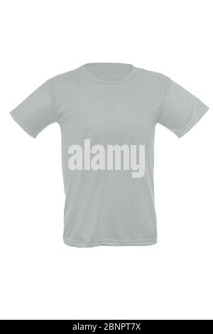 Mockup einer Vorlage in eines Mannes t-shirt Farbe auf weißem Hintergrund Stockfoto