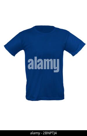 Mockup einer Vorlage in eines Mannes t-shirt Farbe auf weißem Hintergrund Stockfoto