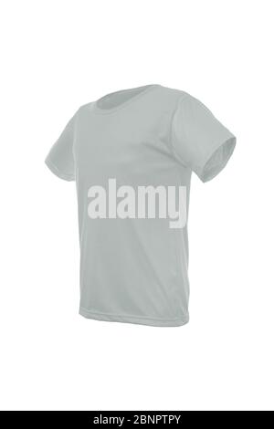 Mockup einer Vorlage in eines Mannes t-shirt Farbe auf weißem Hintergrund Stockfoto