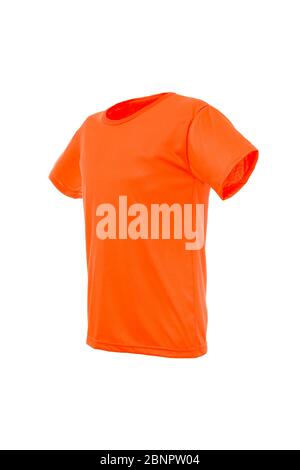 Mockup einer Vorlage in eines Mannes t-shirt Farbe auf weißem Hintergrund Stockfoto