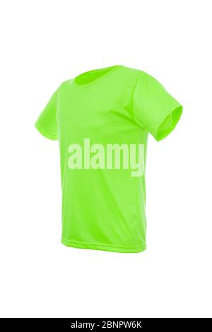 Mockup einer Vorlage in eines Mannes t-shirt Farbe auf weißem Hintergrund Stockfoto