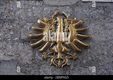 Österreich, Tirol, Innsbruck, Restaurant Goldener Adler, Tiroler Adler, Wahrzeichen von Innsbruck Stockfoto