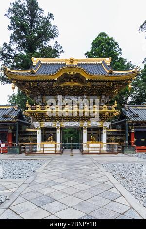 Japan, Honshu, Präfektur Tochigi, Nikko, Toshogu Schrein, Yomeimon Tor Stockfoto