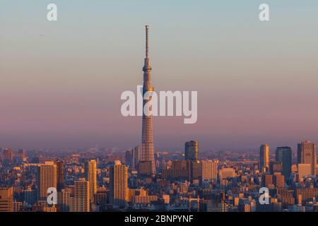 Japan, Honshu, Tokio, Asakusa, Asakusa Skyline und Tokyo Skytree Tower Stockfoto