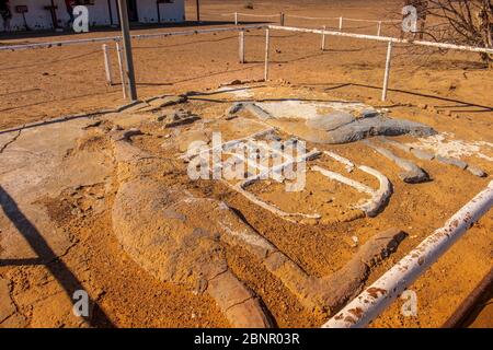 Curdimurka Terminal neben der Old Ghan Railway in der Nähe von Lake Eyre im Outback South Australia. Stockfoto