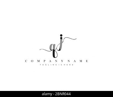 QJ Initial Handwriting Logo Vector. Stock Vektor