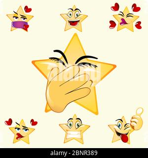 Illustration des New Smile Shame Emoji Sets. Symbol Für Den Vektor. Heller Hintergrund. Stock Vektor
