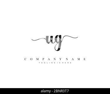 UG Initial Handwriting Logo Vector. Stock Vektor