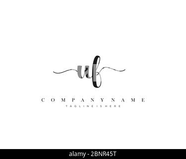 UF Initial Handwriting Logo Vector. Stock Vektor