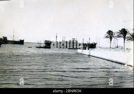 Ereignisse, Zweiter Weltkrieg / Zweiter Weltkrieg, Nordafrika - wahrscheinlich Libyen, Hafen von Tripolis Stockfoto