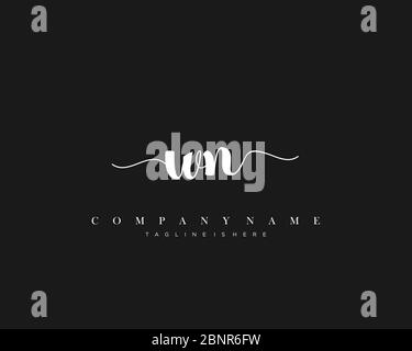 WN Initial Handwriting Logo Vector. Stock Vektor