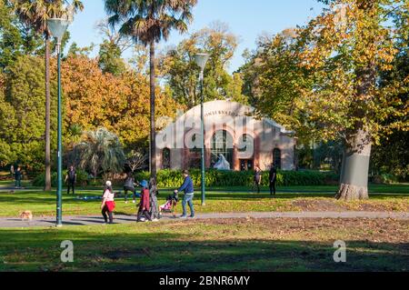 Spanish Mission-styled Conservatory (1930) in the Fitzroy Gardens, Melbourne, Australien Stockfoto