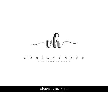 VH Initial Handwriting Logo Vector. Stock Vektor