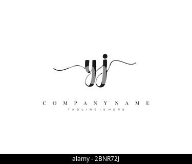 YJ Initial Handwriting Logo Vektor. Stock Vektor