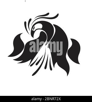 Logo schwarze Vogellinie auf weißem Hintergrund.Vektor-Illustration Stock Vektor