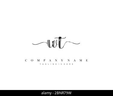 WT Initial Handwriting Logo Vector. Stock Vektor