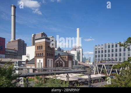 Ehemaliges Druckwasserwerk, Kraftwerk am Westhafen, Frankfurt am Main, Hessen, Deutschland, Europa Stockfoto