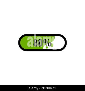 Grafik des Vektorgrafikdesigns für das Aufladen der Batterie Stock Vektor