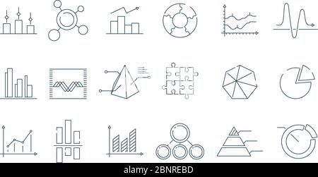 Symbol für das Geschäftsdiagramm. Trenddiagramme Einfache lineare Diagramm Pfeile Vektorsymbole Stock Vektor