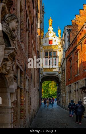 Europa, Belgien, Brügge, Stadt, Blinde-Ezelstraat, Stadhuis, Rathaus Stockfoto