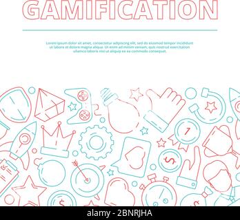 Gamification Hintergrund. Geschäftsregeln für Arbeiter Spiel Leistung Arbeit Motivation Vektor-Konzept Bild Stock Vektor