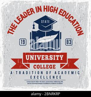 College-Poster. Universität Identität Plakat Schule Vektor Bild mit Platz für Text Stock Vektor