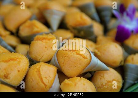 Köstliches traditionelles traditionelles traditionelles traditionelles traditionelles traditionelles thailändisches Dessert, Toddy Palm Cake Stockfoto