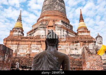 Ayutthaya, Bangkok / Thailand - 9. Februar 2020: Name dieses Tempels Wat Yai Chai Mongkhon der buddhistische Tempel befindet sich in der Provinz Ayutthaya, Bangkok Stockfoto