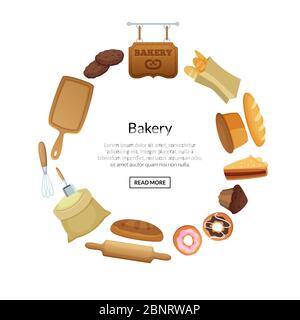 Vektor Cartoon Bäckerei Elemente Aufkleber Set Stock Vektor