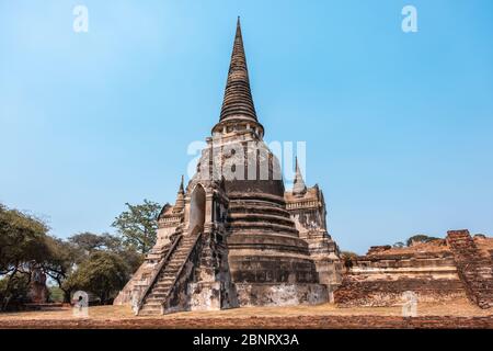 Name dieses Ortes 'Wat Phra Si Sanphet Tempel' der buddhistische Tempel in der Provinz Ayutthaya, Bangkok Stockfoto